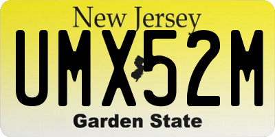 NJ license plate UMX52M
