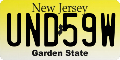 NJ license plate UND59W