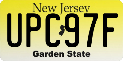 NJ license plate UPC97F