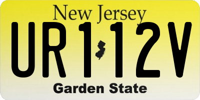 NJ license plate UR112V