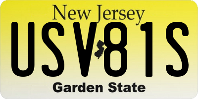 NJ license plate USV81S