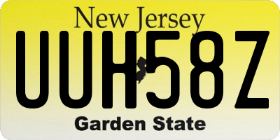 NJ license plate UUH58Z