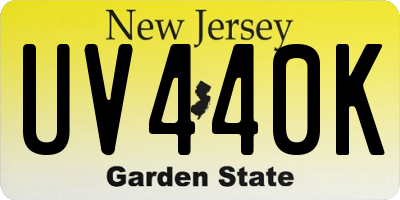 NJ license plate UV440K