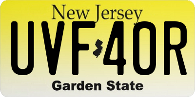 NJ license plate UVF40R