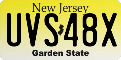 NJ license plate UVS48X