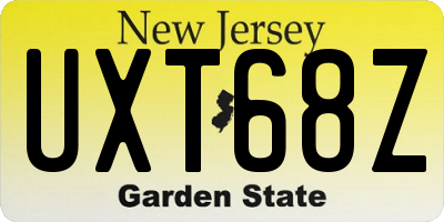 NJ license plate UXT68Z
