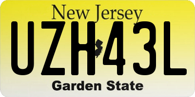 NJ license plate UZH43L