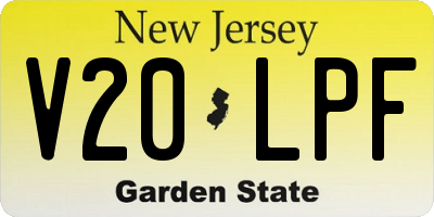 NJ license plate V20LPF