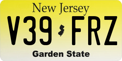 NJ license plate V39FRZ