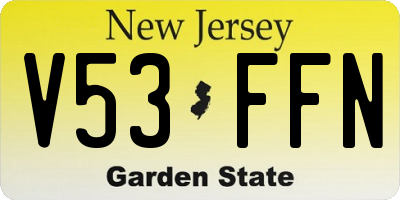 NJ license plate V53FFN