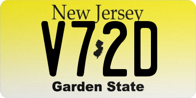 NJ license plate V72D