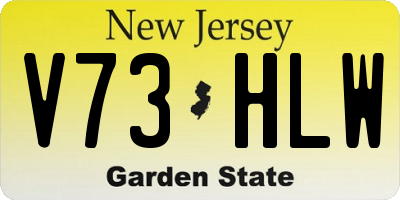 NJ license plate V73HLW