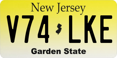 NJ license plate V74LKE