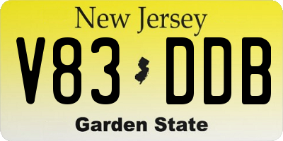 NJ license plate V83DDB