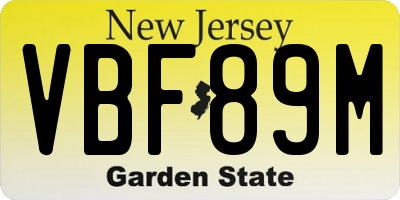 NJ license plate VBF89M