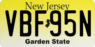 NJ license plate VBF95N