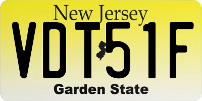 NJ license plate VDT51F