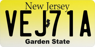 NJ license plate VEJ71A