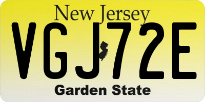 NJ license plate VGJ72E