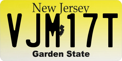 NJ license plate VJM17T