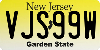 NJ license plate VJS99W