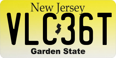 NJ license plate VLC36T