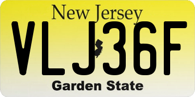 NJ license plate VLJ36F
