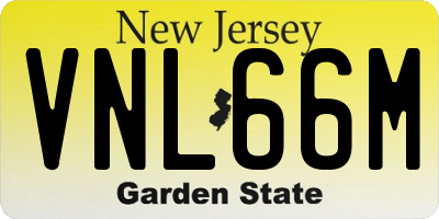 NJ license plate VNL66M