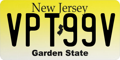 NJ license plate VPT99V