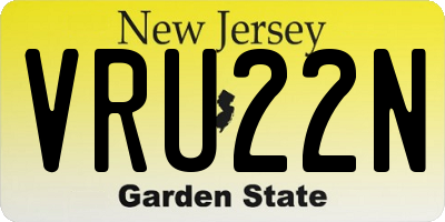 NJ license plate VRU22N