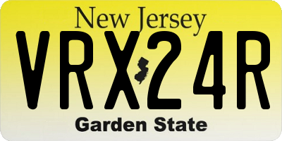 NJ license plate VRX24R