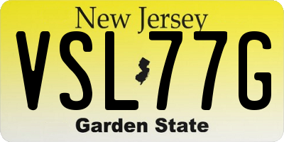 NJ license plate VSL77G