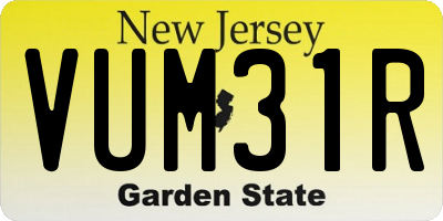 NJ license plate VUM31R
