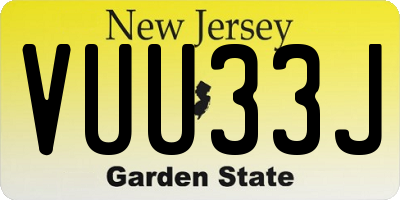 NJ license plate VUU33J