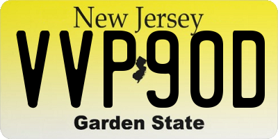 NJ license plate VVP90D
