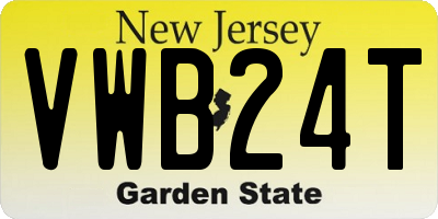 NJ license plate VWB24T