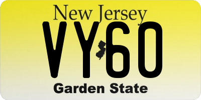 NJ license plate VY60