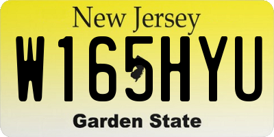 NJ license plate W165HYU