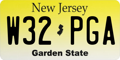 NJ license plate W32PGA