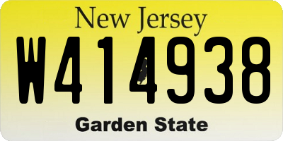 NJ license plate W414938