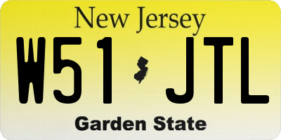 NJ license plate W51JTL