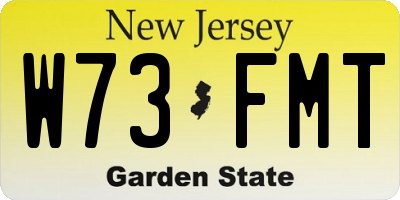NJ license plate W73FMT