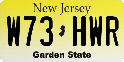 NJ license plate W73HWR