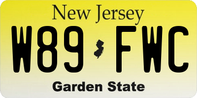 NJ license plate W89FWC