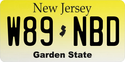 NJ license plate W89NBD