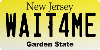 NJ license plate WAIT4ME
