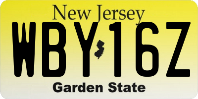 NJ license plate WBY16Z