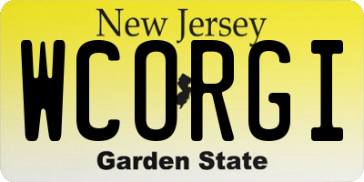 NJ license plate WCORGI