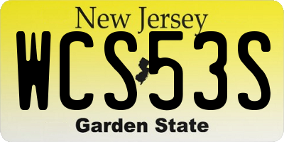 NJ license plate WCS53S