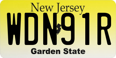 NJ license plate WDN91R